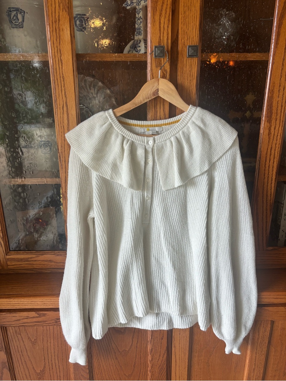 Boden Women’s Cream Peter Pan Collar Knit Top